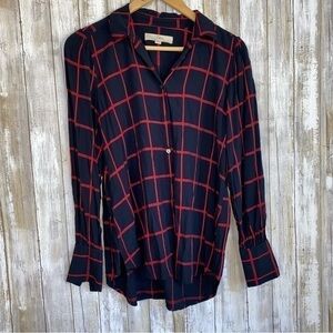 Loft Navy & Red Button Down